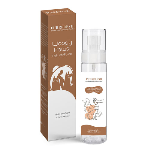 Woody Paws Pet Perfume – Bottle and Mono Carton with Earthy Scent Blend for Natural Freshness